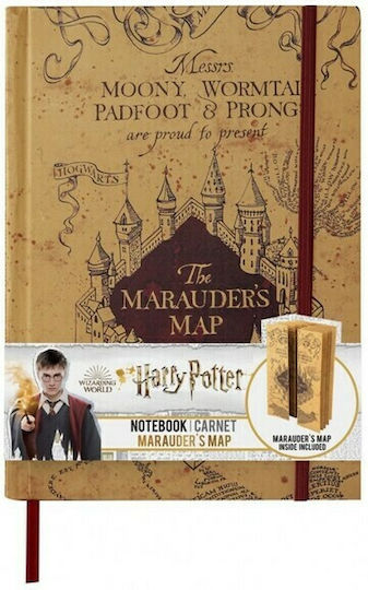 Cinereplicas Marauder's Map Σημειωματάριο A5 με Λάστιχο Μπεζ