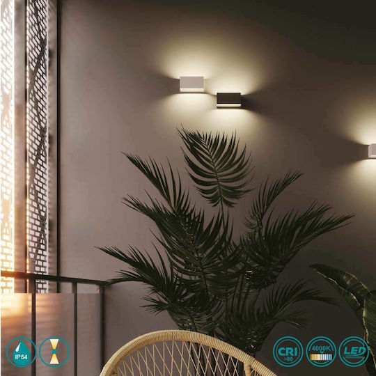 Fan Europe LED-W-Twin-S Wandmontierte Außenbeleuchtung LED 12W 4000K 14x8.9x6.5cm Fan Europe LED-W-Twin-S Wandmontierte Außenbeleuchtung LED 12W 4000K 14x8.9x6.5cm