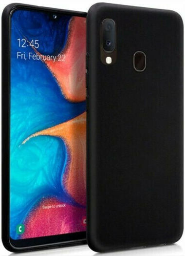 Matt Back Cover Silicon Negru (Galaxy A20e)