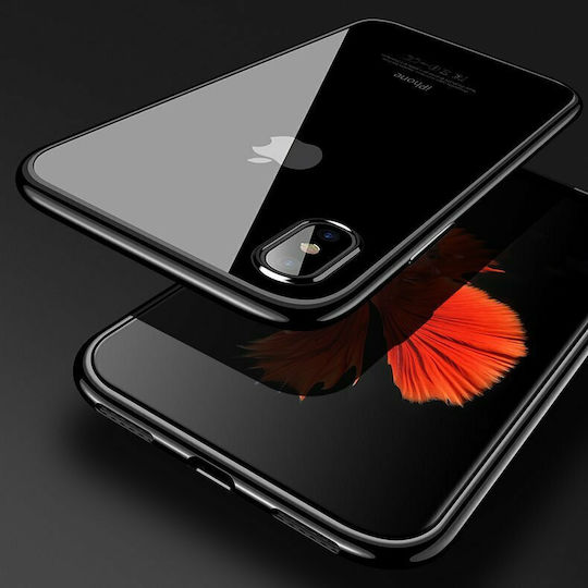 Hurtel Electroplating Umschlag Rückseite Silikon Schwarz (Redmi Note 7 / 7 Pro)