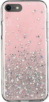 Wozinsky Star Glitter Silicone Back Cover Durable Pink (iPhone SE 2022/2020/8/7)