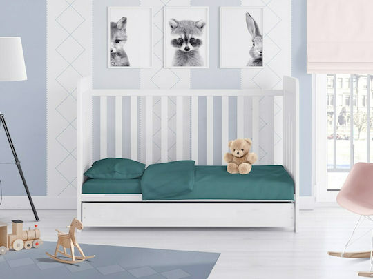 Dimcol Solid Baby Cotton Pillowcase Petrol Blue 35x45cm