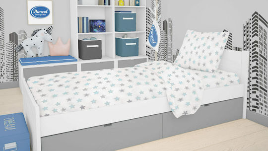 Dimcol Star Βρεφική Μαξιλαροθήκη από 100% Βαμβάκι 104 Sky Blue 35x45εκ.