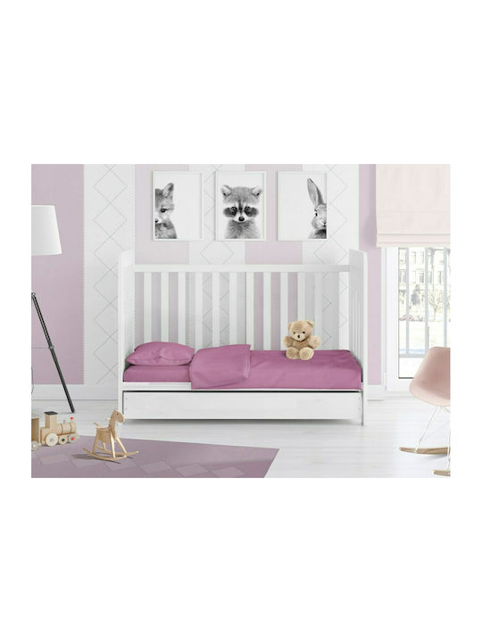 Dimcol Solid Baby Cotton Pillowcase Lilac 35x45cm