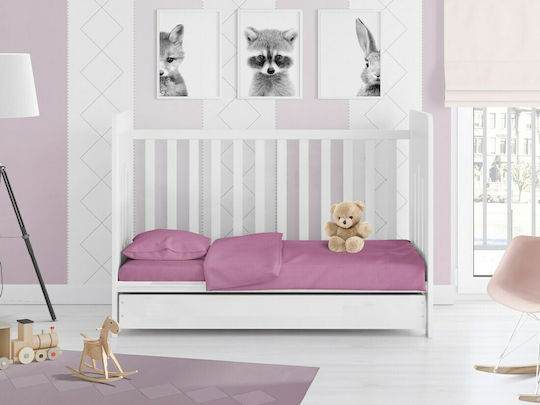 Dimcol Solid Βρεφική Μαξιλαροθήκη από 100% Βαμβάκι 492 Lila 35x45εκ.
