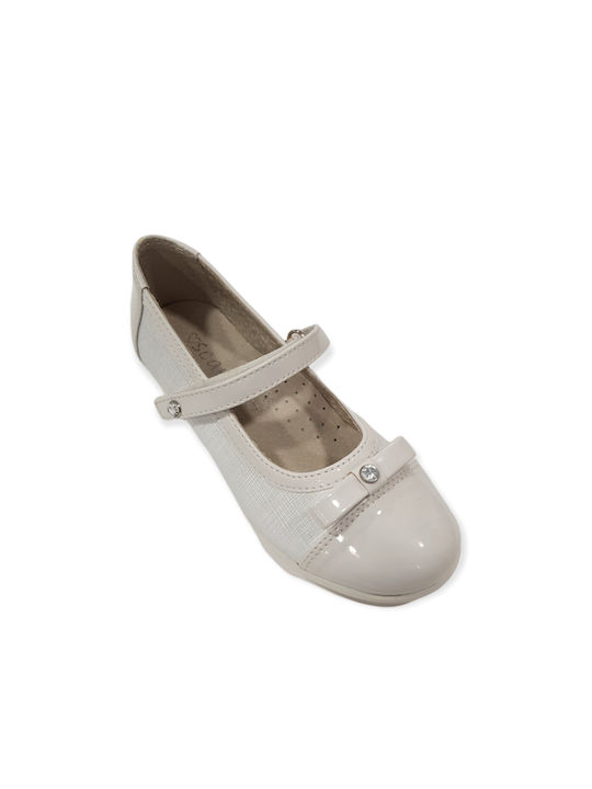 Scarpy Kids Ballerinas with Hoop & Loop Closure Beige