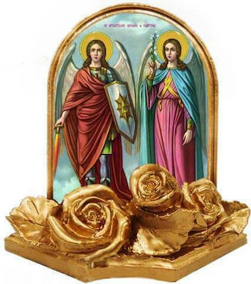 ARCHANGELS MICHAEL & GABRIEL - (Set of 30 pieces) Gold plated Ceramic Baptismal Bonbonniere