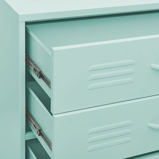 vidaXL Office Storage Drawer Metal Mint 80x35x101.5cm