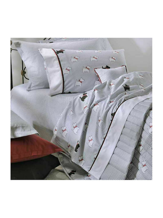 Down Town Home Sateen Dog BS767 Πάπλωμα Κούνιας Γκρι 90x140cm