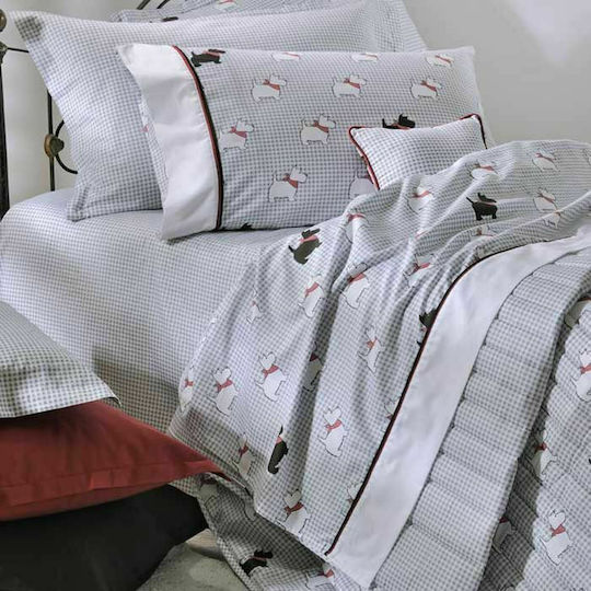 Down Town Home Sateen Dog BS767 Πάπλωμα Κούνιας Γκρι 90x140cm