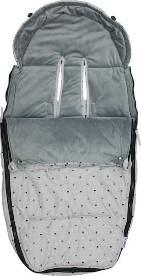 Dooky Crown Universal Kinderwagen-Fußsack Light Grey 98x50εκ.