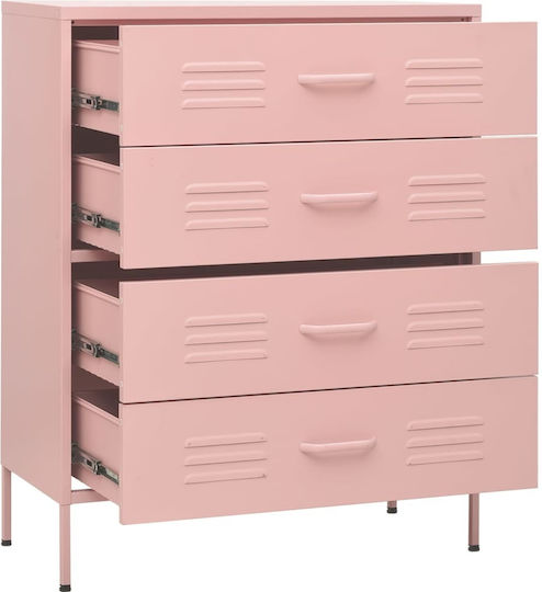 Metallische Büro-Schublade Rosa 80x35x101,5cm