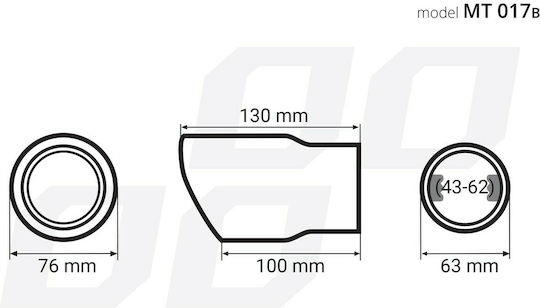 AMiO Exhaust Muffler MT 017B Universal 130x76mm