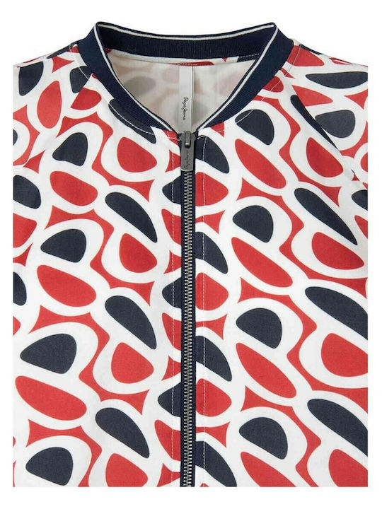Louisa Κοντό Γυναικείο Bomber Jacket Κόκκινο