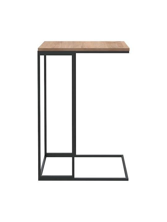 Rectangular Side Table Natural - Black L40xW30xH59cm