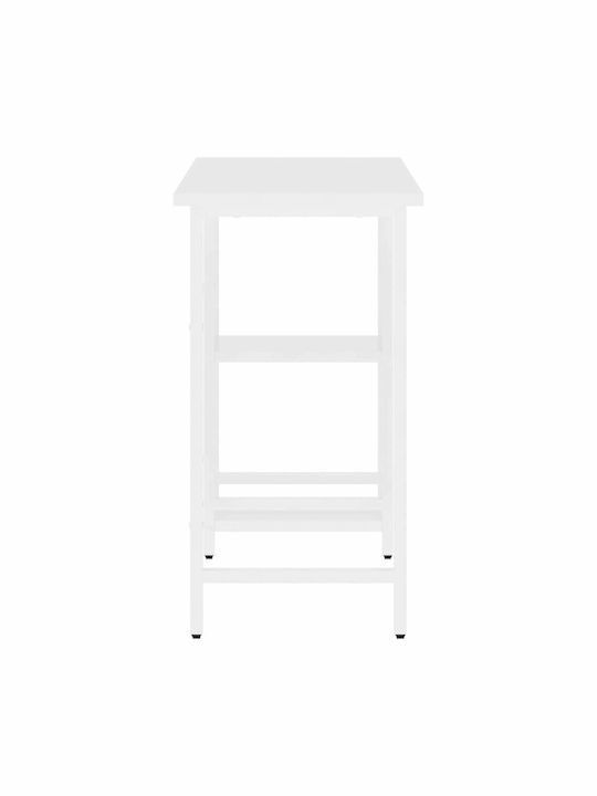Desk Wooden with Bookshelf White with Metal Legs 80x40x72cm