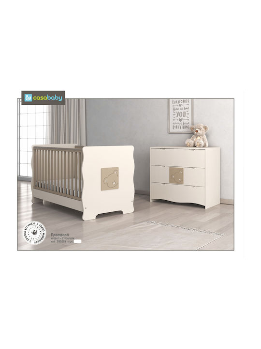 Winnie Baby Dresser with 3 Drawers White 94x51x88cm