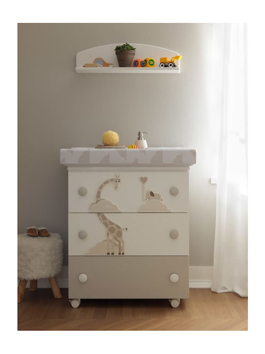 Savana Βρεφική Συρταριέρα με 3 Συρτάρια Bianco/Tortora 76x45x90cm Savana Βρεφική Συρταριέρα με 3 Συρτάρια Bianco/Tortora 76x45x90cm