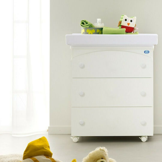 Tris Baby Dresser with 3 Drawers White 76x45x90cm