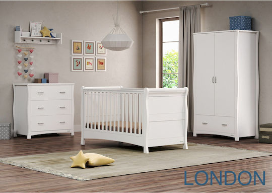 London Baby Dresser with 3 Drawers White 94x51x102cm
