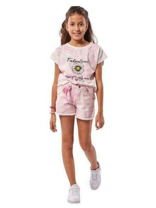 Evita Kids Blouse Short Sleeve Pink