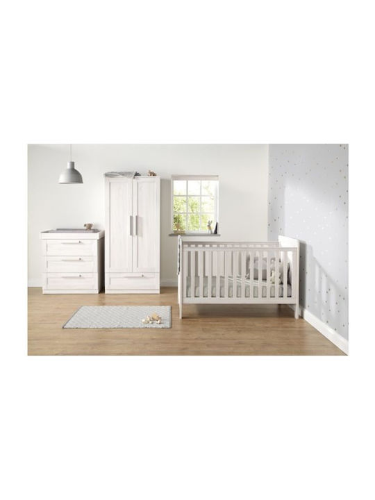 Atlas Baby Dresser with 3 Drawers Nimbus White 89x52x95cm