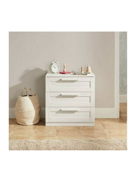 Atlas Baby Dresser with 3 Drawers Nimbus White 89x52x95cm