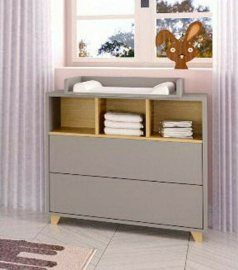Baby Moon Baby Dresser with 2 Drawers Ecru 96x48x90cm