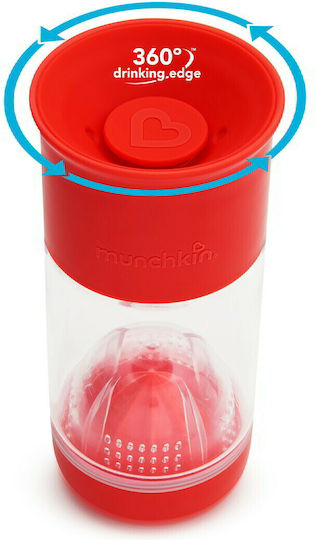 Munchkin Бебешка чаша Miracle Fruit Infuser от пластмаса Червен 410мл за 12m+m+