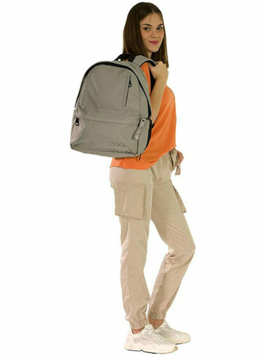 Must Team Monochrome Grey School Bag Backpack Junior High-High School Gray with Water Bottle Holder 22Liters