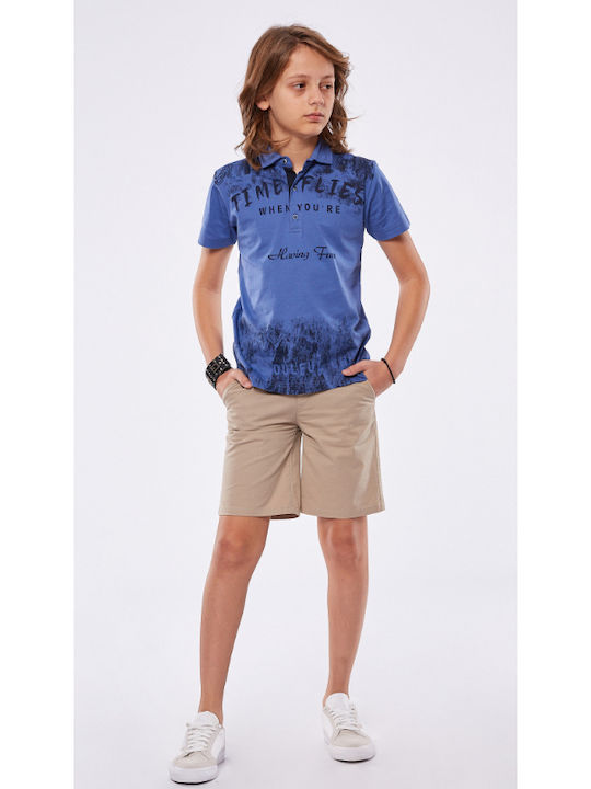 Hashtag Kids Polo Short Sleeve Blue