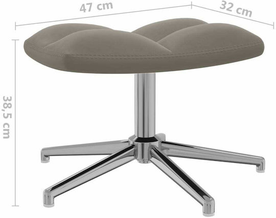 С поставка за крака Кадифен Light Grey 62x68x98см