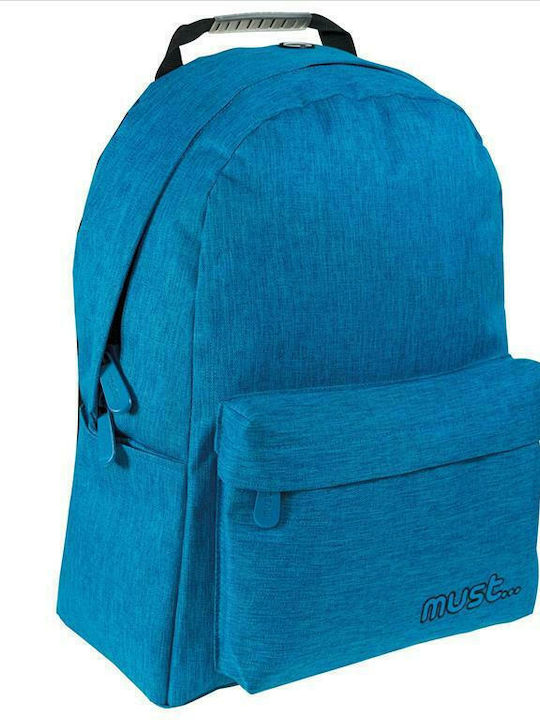Must Team Monochrome Jean Schulranzen Rucksack Junior High-High School Blau mit Flaschenhalter 22Liter