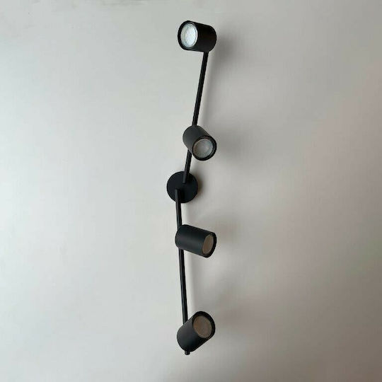 Fischer Honsel Vano Spot with 4 Lights and with Socket GU10 in Black Color