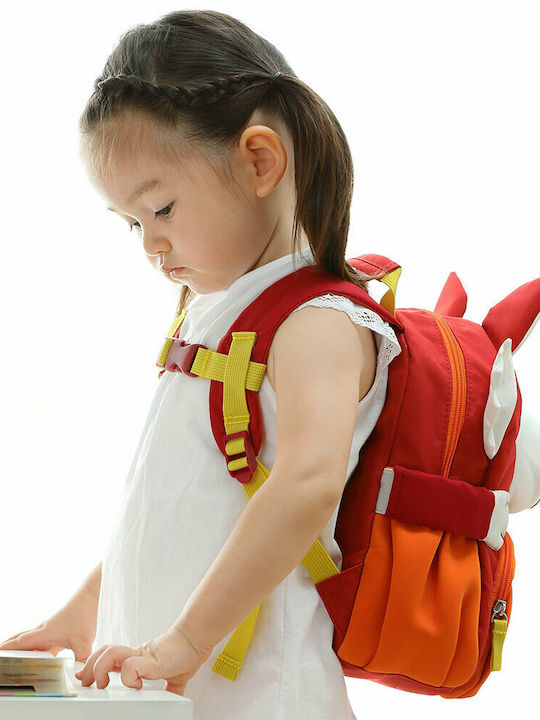 Sigikid Little Fox School Bag Backpack Kindergarten Red with Water Bottle Holder 5.2Liters