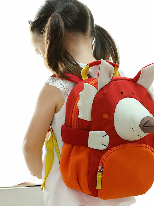 Sigikid Little Fox School Bag Backpack Kindergarten Red with Water Bottle Holder 5.2Liters