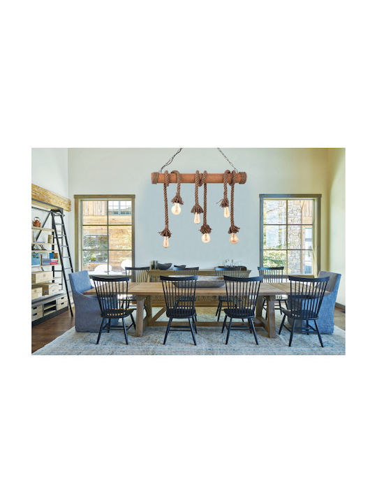 Inlight Pendant Light Brown with Rope for 4 Bulbs E27 28x60x33cm