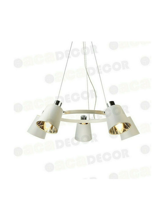 Aca Pendant Light White for 5 Bulbs E27 73x73x100cm