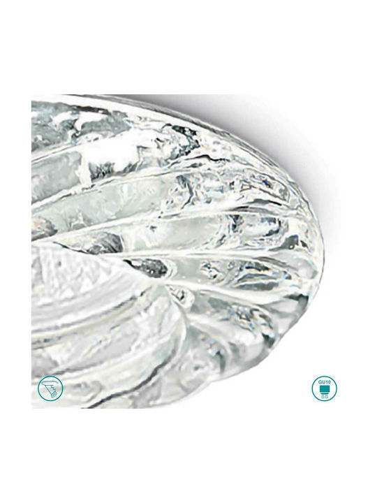 Gea Luce Indra Rund kristallin Einbau Spot mit Fassung GU10 Silber 9.8x9.8cm. 1Stück