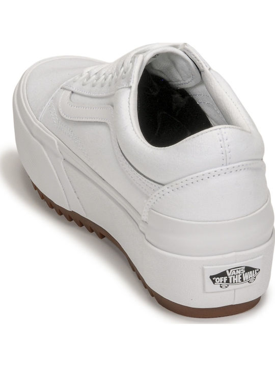 Old Skool Γυναικεία Flatforms Sneakers Λευκά