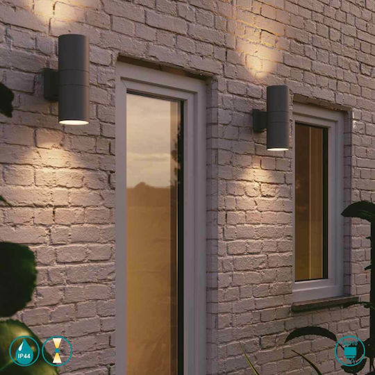 Fan Europe Wall-Mounted Outdoor Spot Light GU10 IP44 Double Beam 16x11x6εκ.
