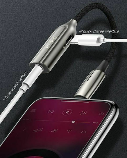 Baseus L55 Μετατροπέας Lightning male σε Lightning 2x female Γκρι