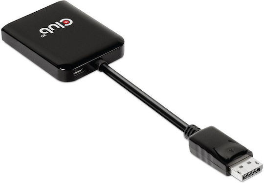 Club3D Конвертор DisplayPort мъжки към DisplayPort / HDMI женски Черен 1бр CSV-7220