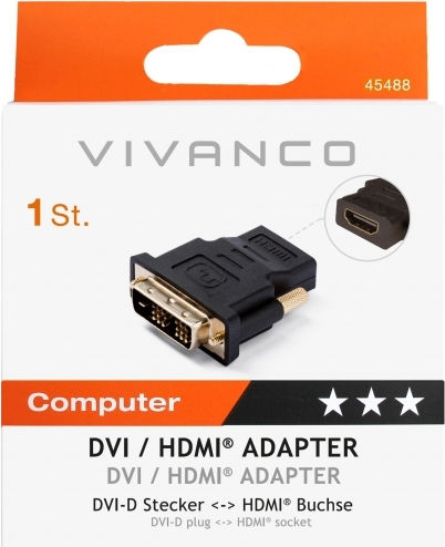 Vivanco Convertor DVI-D masculin în HDMI feminin 1buc 45488