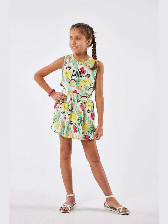 Εβίτα Παιδικό Φόρεμα Αμάνικο Πολύχρωμο