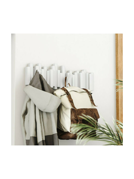 Umbra Wall Hanger Sticks Plastic 5 Hooks White 50x2.9x18.1cm