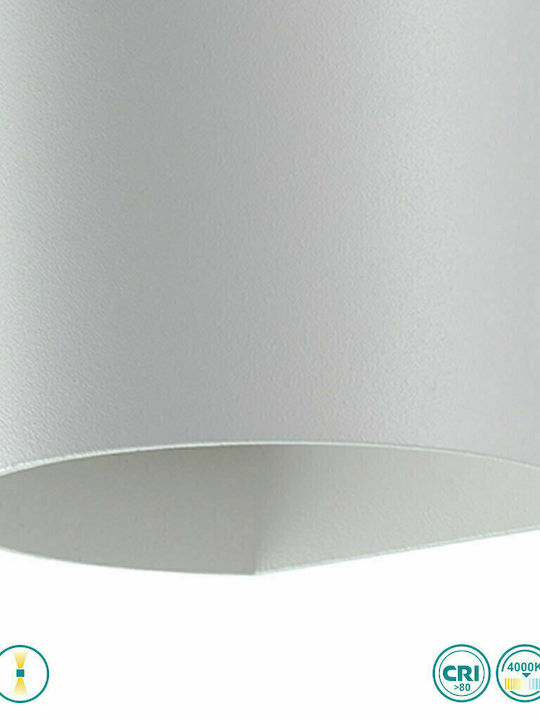 Fan Europe Wandmontierte Außen-Deckenleuchte LED IP54 7W mit Natürliches Weiß Licht Doppelstrahl 11x11x9.5εκ.