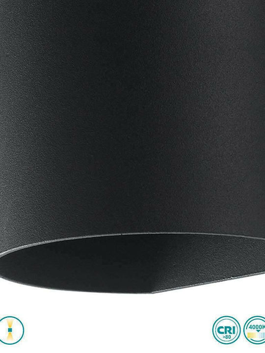 Fan Europe Wandmontierte Außen-Deckenleuchte LED IP54 7W mit Natürliches Weiß Licht Doppelstrahl 11x11x9.5εκ.