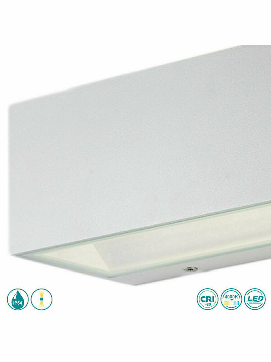 Fan Europe Wall-Mounted Outdoor Ceiling Light LED IP54 20W with Natural White Light Double Beam 22x10.3x8.5εκ.
