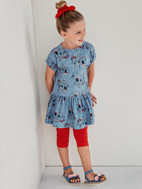 Mayoral Kids Dress Short Sleeve Blue